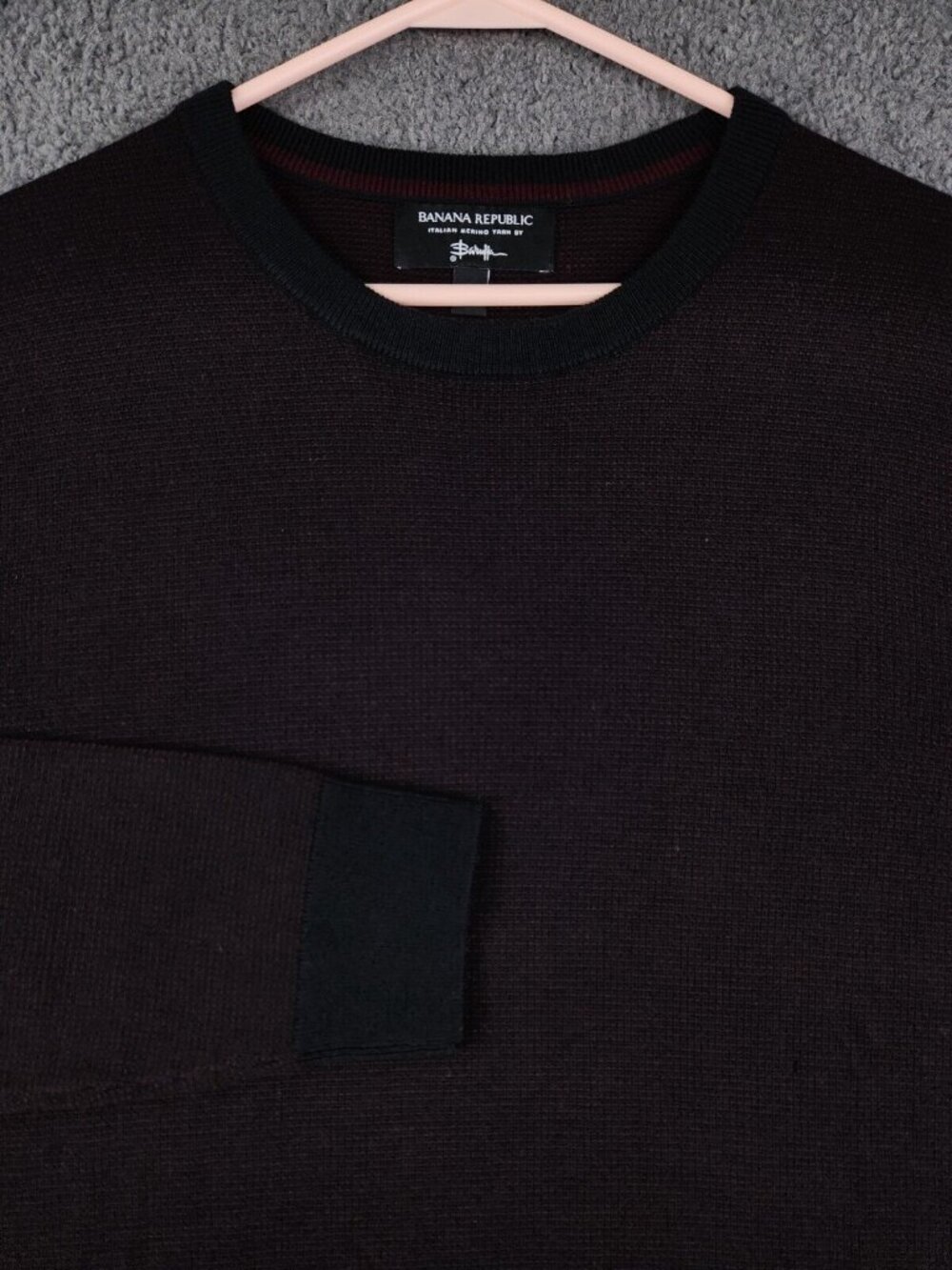 Banana Republic Italian Merino Yarn Extra Fine Wool Sweater Men's Large Dark Red